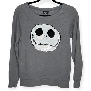 Disney XS Nightmare before Christmas Jack Skellington Flip Sequin Sweatshirt